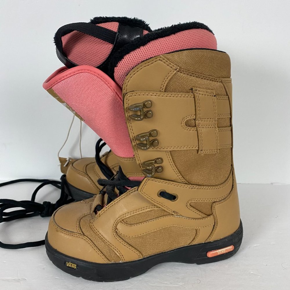Vans Tan and Pink Women's Snowboard Boots - Picture 3 of 11